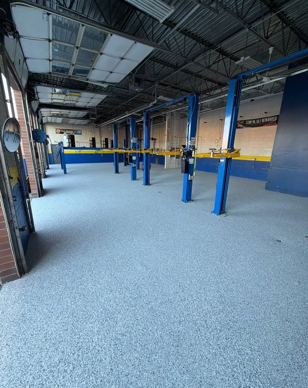 Commercial epoxy floor auto shop Salem Oregon