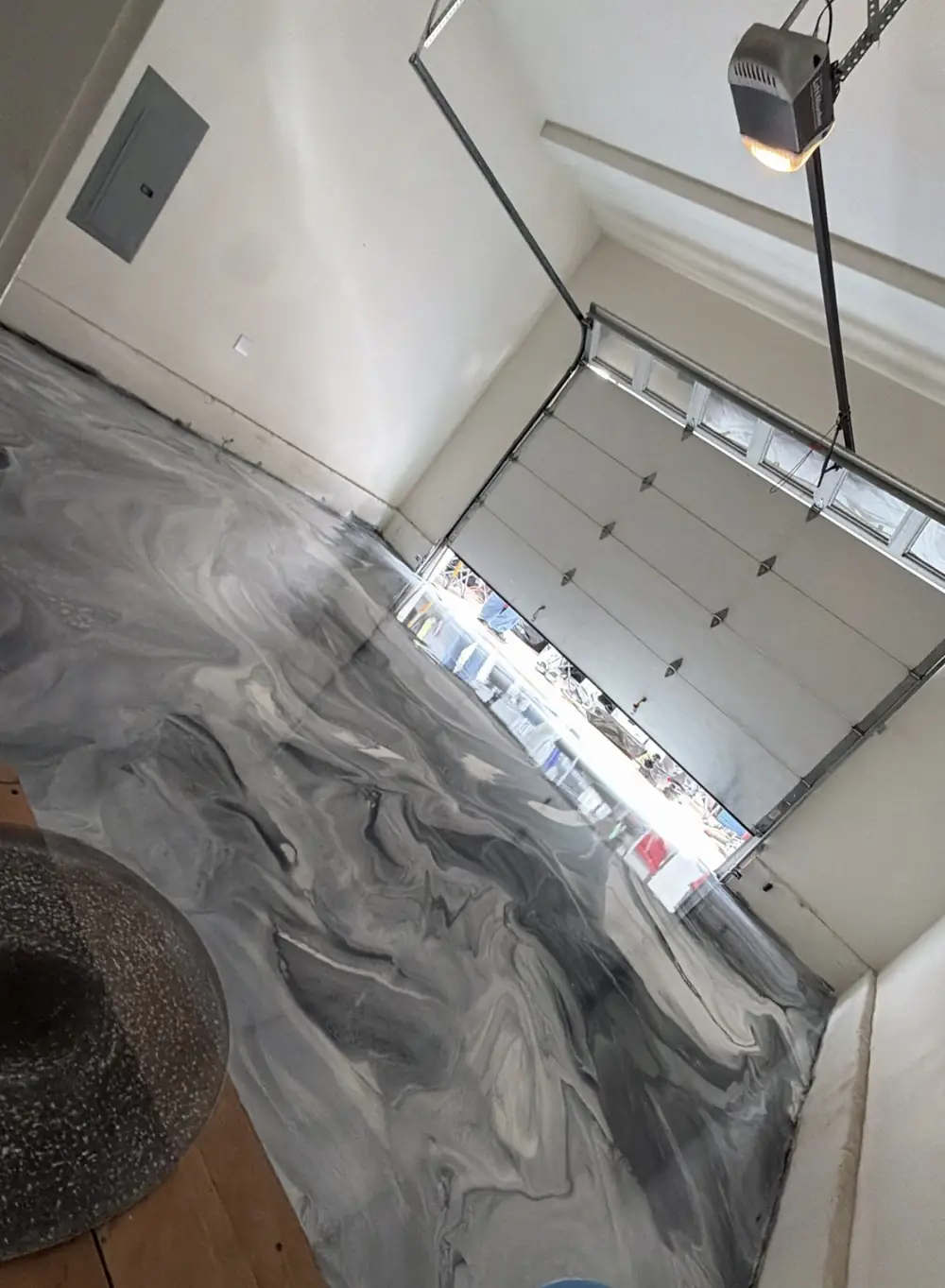 Interior metallic epoxy floor basement Salem Oregon